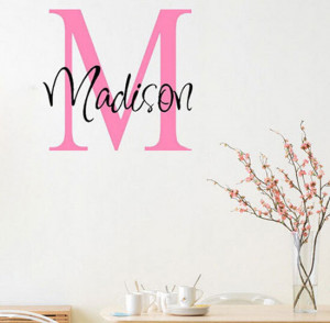 Personalized-Custom-Name-Kids-Initial-Art-wall-decal-quote-sticker ...