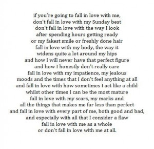 If you're going to fall in love with me