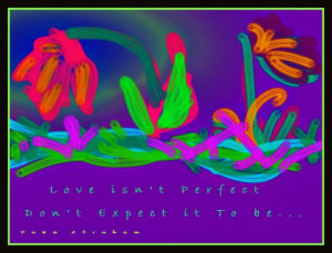 ... modern Original painting of flowers with inspirational love quote