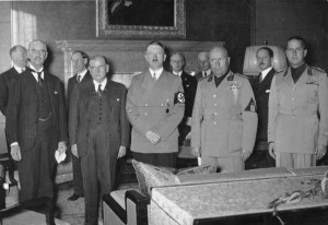 Munich Conference, September 29, 1938. Pictured in the front of the ...