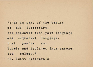 Scott Fitzgerald Quote - Book Lover Art - Literary Art Quote Print ...