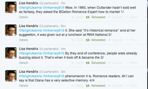 After I tweeted the above quote from Diana Gabaldon, someone replied ...