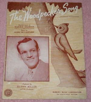 Glenn Miller Sheet Music Vintage 1940 Woodpecker Song