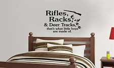 Rifles Racks And Deer Tracks Boys Hunting vinyl wall lettering quote ...