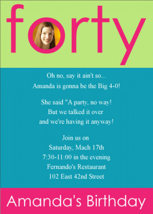 Quotes For 40th Birthday Invitations