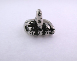 Stainless Steel FTW Middle Finger Ring Available Sizes: 6 - 16.