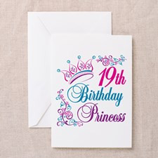 19th Birthday Princess Greeting Card for