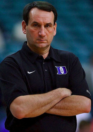 Stare into the cold, dead, soulless eyes of Coach Mike Krzyzewski.