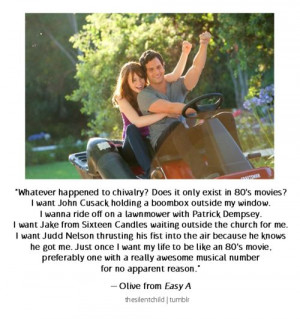 80s Movie Quotes 80's movie chivalry - easy a