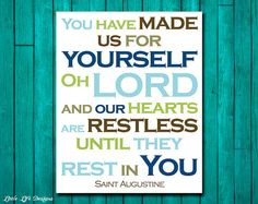 Christian Art. Restless Heart. Saint Augustine Quote. Little Boys Wall ...