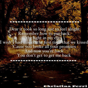 Christina Perri~ Jar Of Hearts quote I love her lyrics