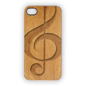 Wood Song iPhone Case Treble Clef Faux Wood Earth Day Music Woodland ...
