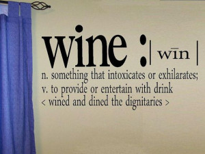 vinyl wall decal quote wine definition by WallDecalsAndQuotes, $11.95