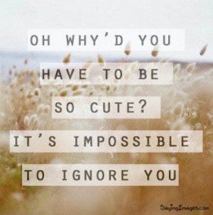 Why do you have to be so cute? : Compliment Quote