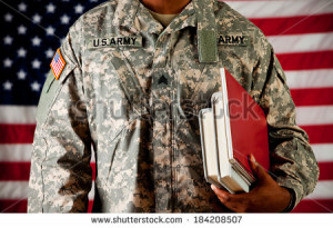 Soldier: Ready To Go Back To School As A Student - stock photo