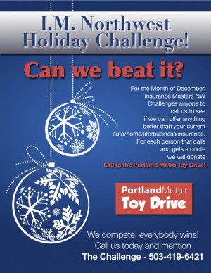 10 Donated to Portland Metro Toy Drive Just For Getting a Quote
