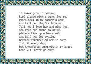 ... Special Short Happy Mother’s Day Poems For Deceased Mothers Below