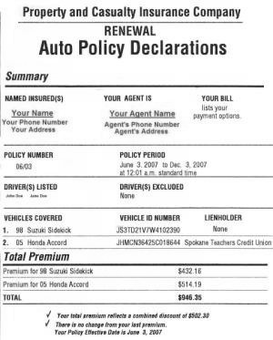 auto insurance declaration page geico geico auto insurance saving ...
