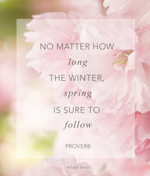 no matter how long the winter spring is sure to follow