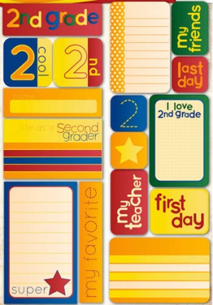 ... the Grade Collection - Die Cut Cardstock Stickers - Second Grade Quote