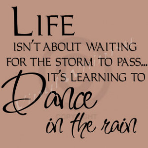 Vinyl Wall Art - Quote - Life Isn't About Waiting For The Storm To ...