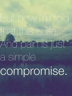 ... and pain is just a simple compromise. - paramore, misguided ghosts