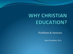 Why Christian Education?