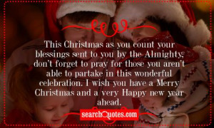 This Christmas as you count your blessings sent to you by the Almighty ...