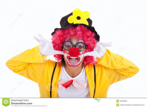 Funny Clown Isolated White