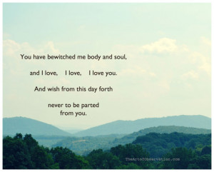 Jane Austen Quote, Love, Landscape Photograph, typography