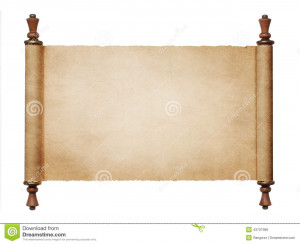 ... blank paper scroll isolated on white background with copy space