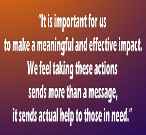 It is important for us to make a meaningful