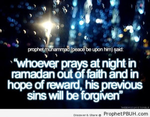 Prophet Muhammad ï·º on Praying at Night in Ramadan - Islamic ...
