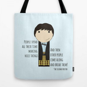 Doctor Who Second Doctor Quote Tote Bag by Mimi & Boo - $22.00