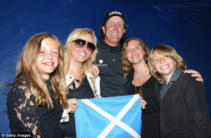 Honorary Scot: Phil Mickelson and family celebrate his victory in the ...