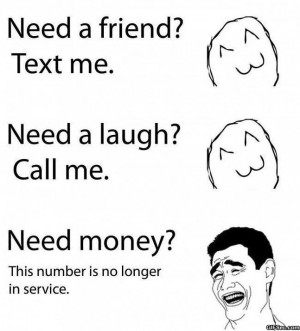 Funny Pictures - Money vs. Friend - MEME, Funny Pictures and LOL