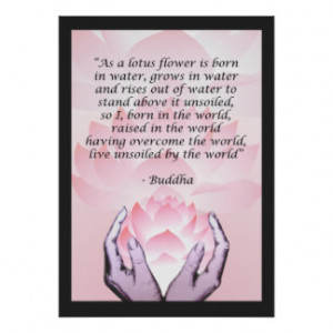 Lotus Buddha Flower Quote Pink Poster 2