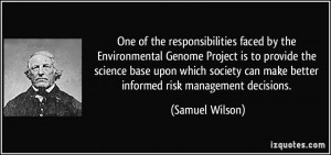 One of the responsibilities faced by the Environmental Genome Project ...