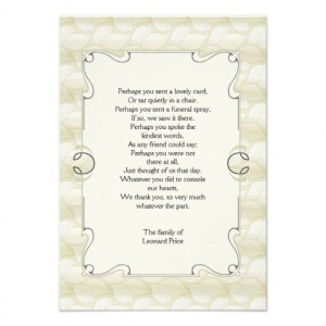 Leaves Bereavement Thank You Notecard