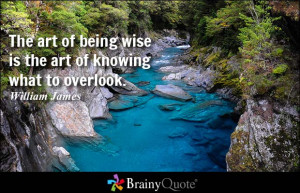 ... of being wise is the art of knowing what to overlook. - William James