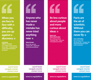 ... colour theme of four quotes from four famous scientists including