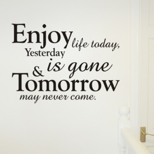 Enjoy Life today - Wall quote sticker - WA048X