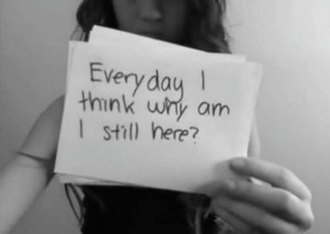 bullied teen girl told her story with flashcards in a YouTube video.