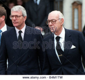 Stock Photo John Major and Denis Thatcher February 1998 seen here at