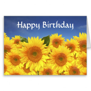 Happy Birthday Yellow Sunflower Greeting Card