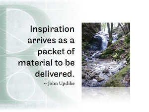 Inspiration arrives as a packet of material to be delivered.