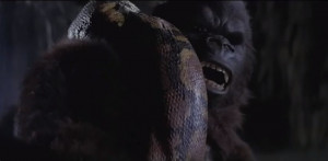 King Kong - The great ape fights a giant snake