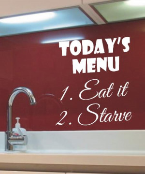 ... menu 1.take it 2.starve funny kitchen wall art sticker quote 124