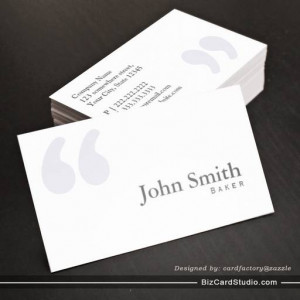 Plain Simple Quotes Baker Business Card