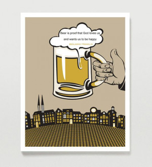 Typography Art Beer Art Drinking Quote Benjamin by Quotology, $18.00